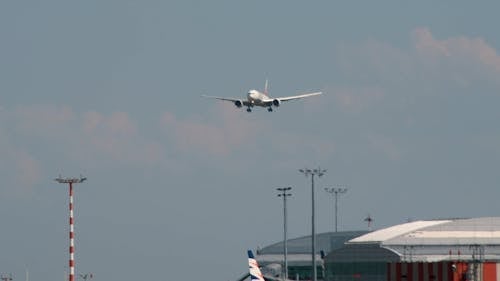 A Plane Landing at Prague Airport 