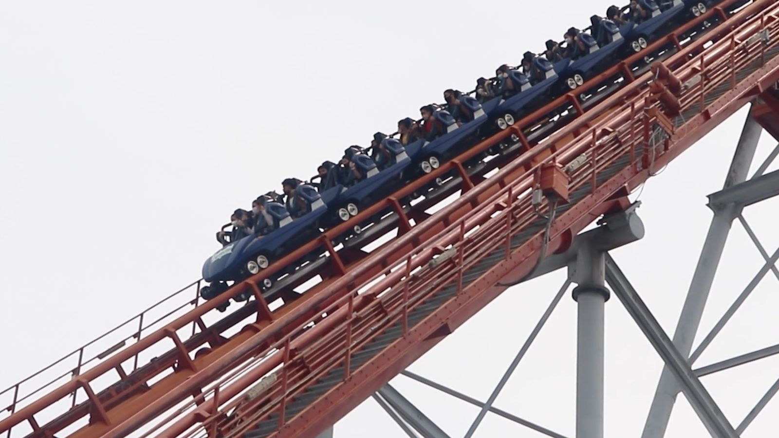 A Free Fall Amusement Ride In An Amusement Park Free Stock Video ...