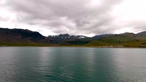 Cloudy Sky over Lake Drone Footage