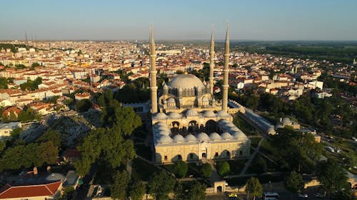 Mosque with Towers in City