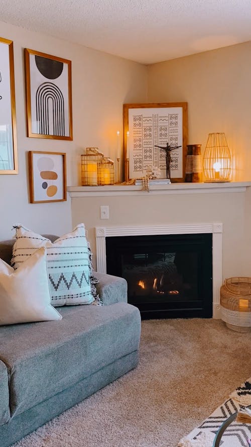 Cozy Living Room with Fireplace