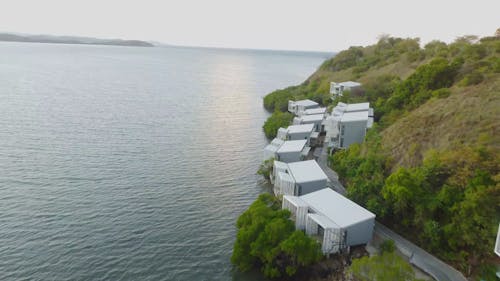 Hotel Buildings on Tropical Island