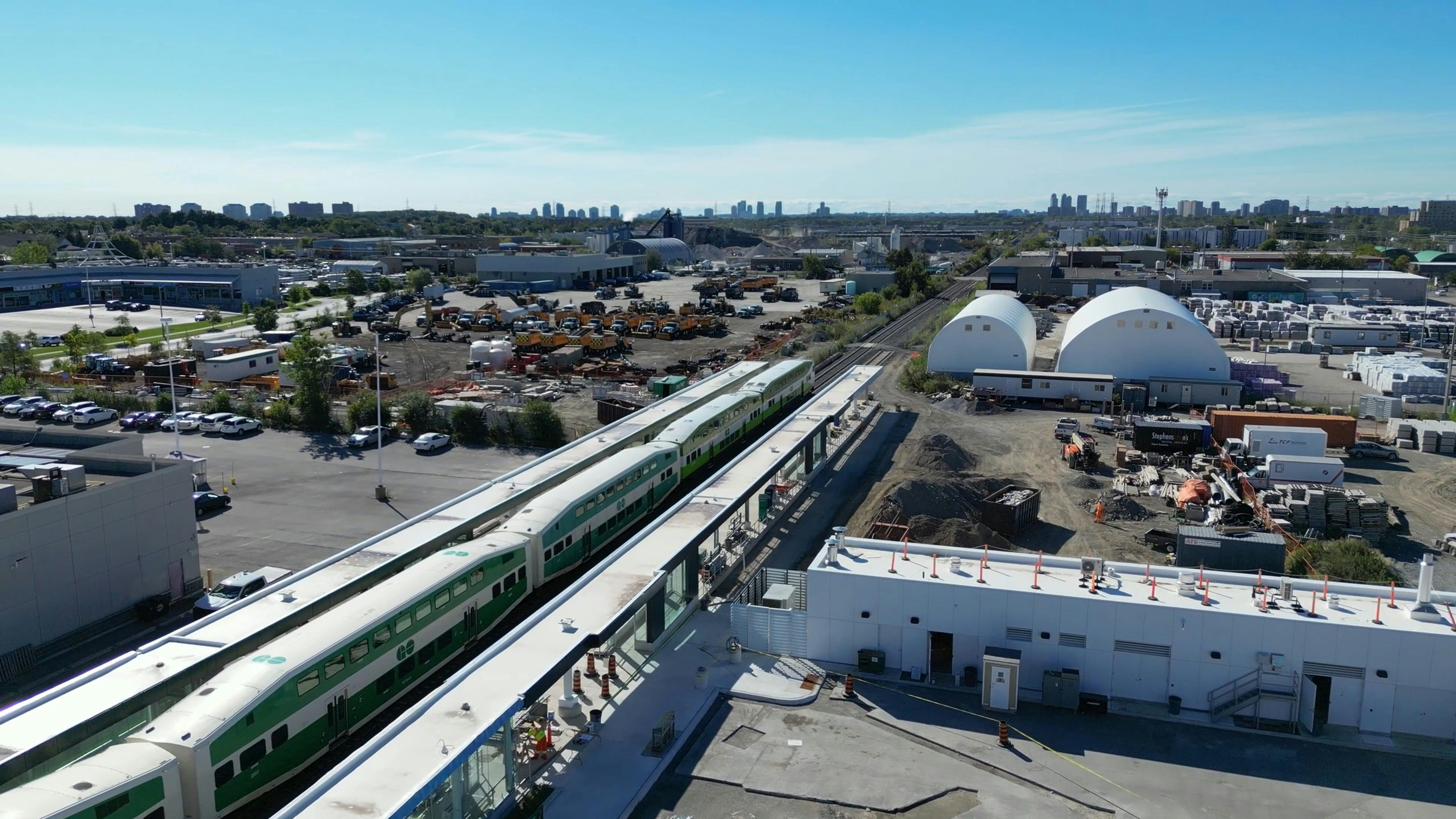 Drone Video of a Train Running through a Suburban Area Free Stock Video  Footage, Royalty-Free 4K & HD Video Clip