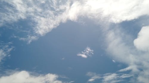 White Clouds and Blue Sky in Time-Lapse Footage