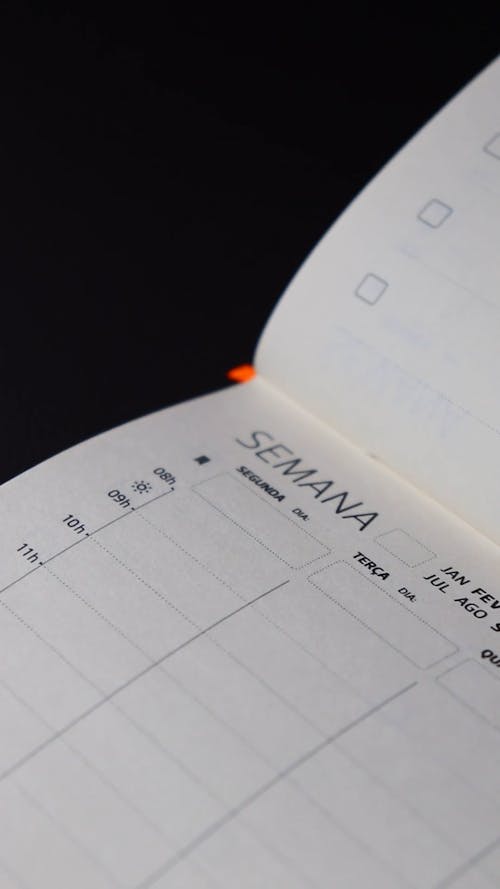 Close-up View of Daily Planner