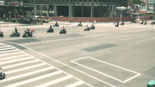 Time Lapse of a Busy Street Intersection 