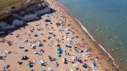 People Enjoying a Day at the Beach