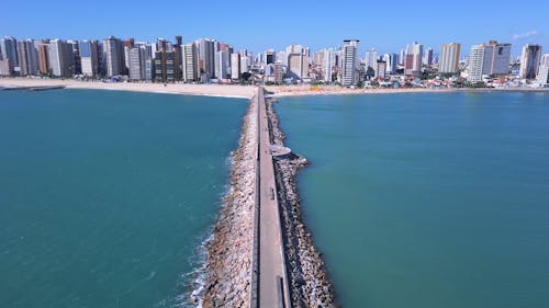 Drone Video of the João Cordeiro Breakwater in Fortaleza, Brazil 