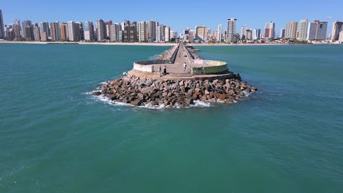 Drone Footage of the João Cordeiro Breakwater in Fortaleza, Brazil 