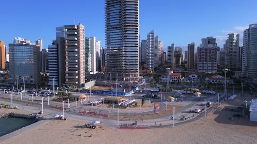 Drone Footage of the Coastal City of Fortaleza, Brazil 