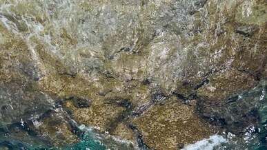 close up of waves on shore