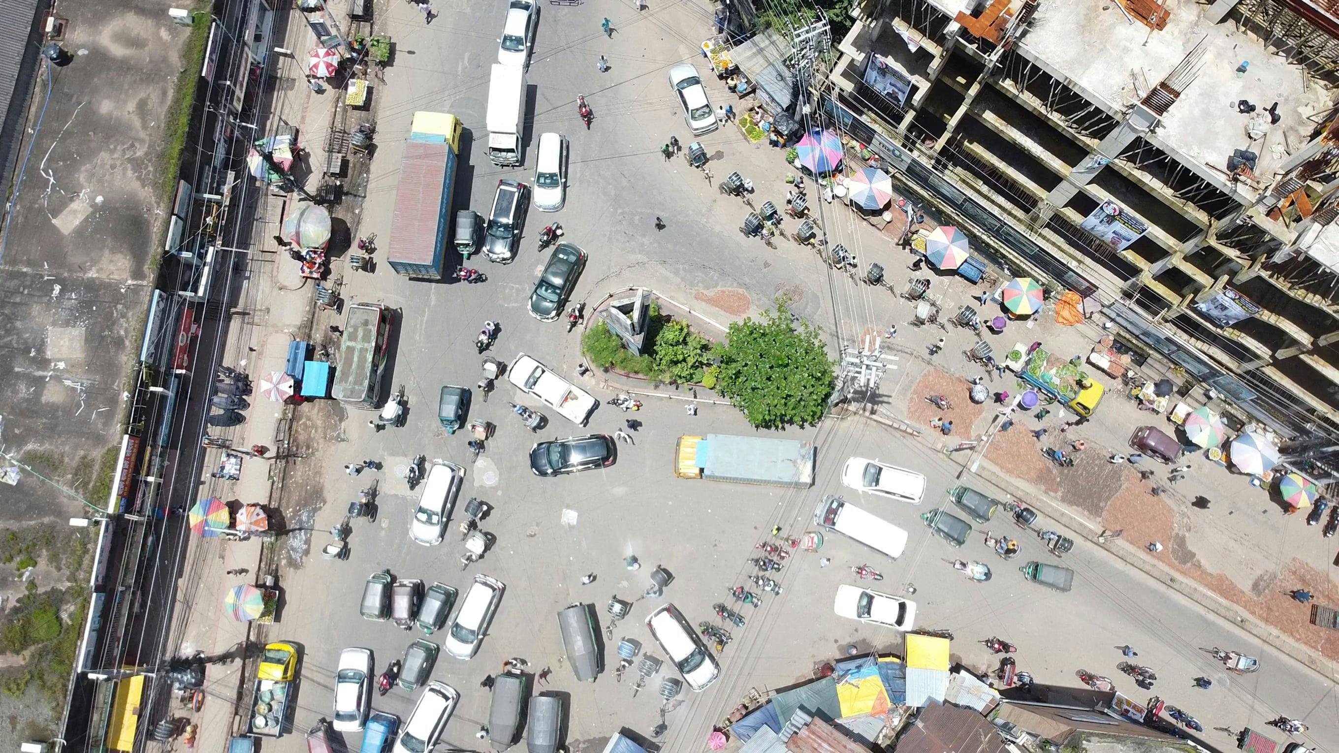 Mountain Middle Highway Road Drone View 4k Free Stock Video Footage