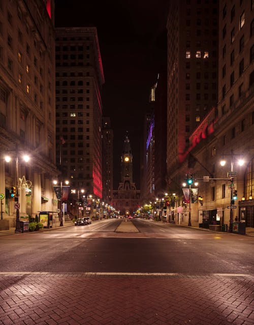 Time Lapse of Night Traffic on Broad Street, Philadelphia 