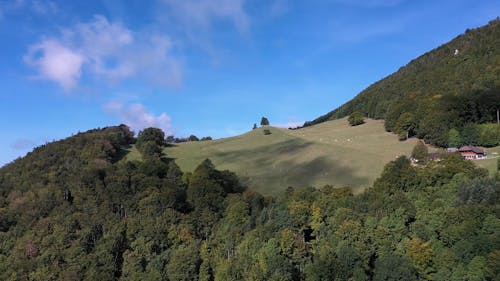 Drone Footage of a Mountain Landscape in Switzerland 