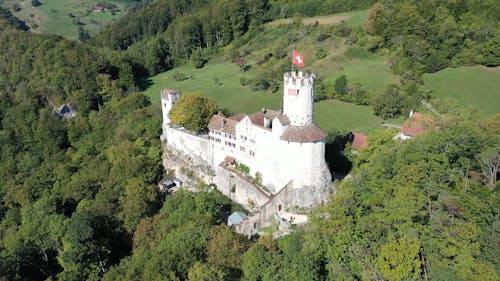 Drone View of the Neu Bechburg Castle in Switzerland