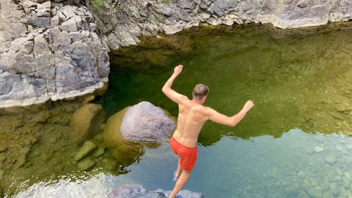 A Man Jumping on the Water