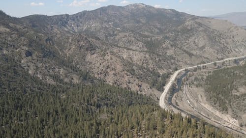 Birds Eye View of the Mountains in California from the Nevada Line