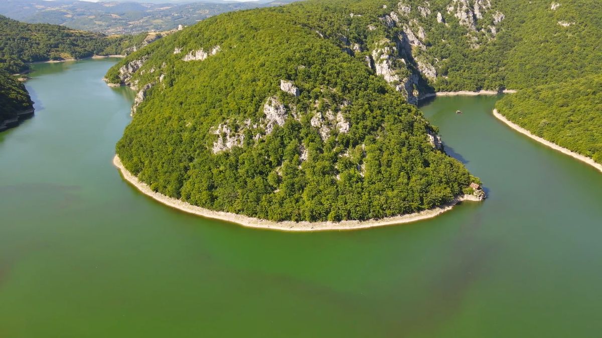 Drone Footage of Green Mountains and a River Free Stock Video Footage ...