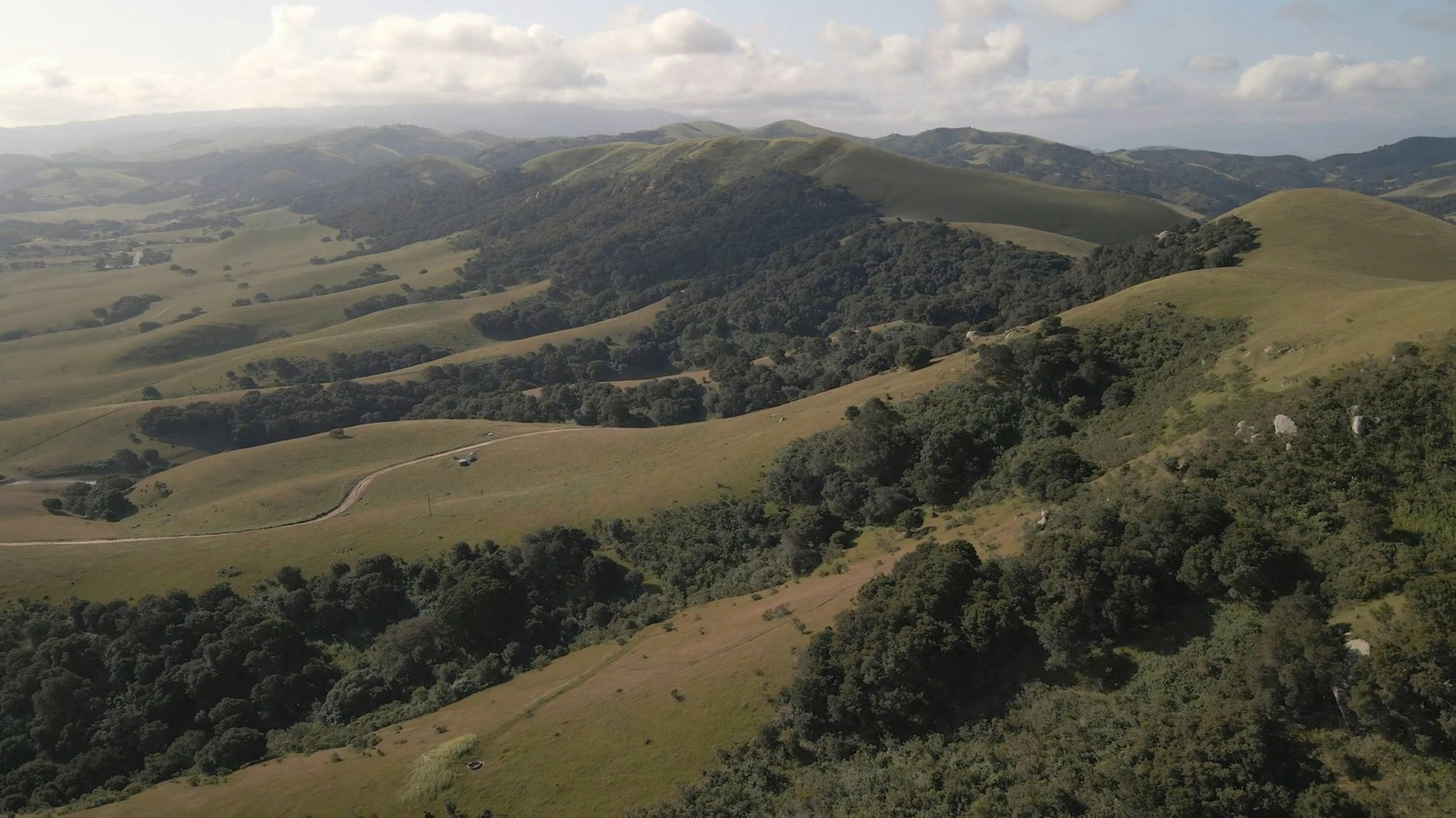 Drone Footage of Green Hills in Southern California, USA Free Stock
