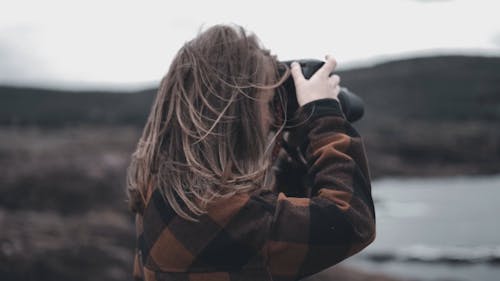 Woman Taking Photo in Slow Motion