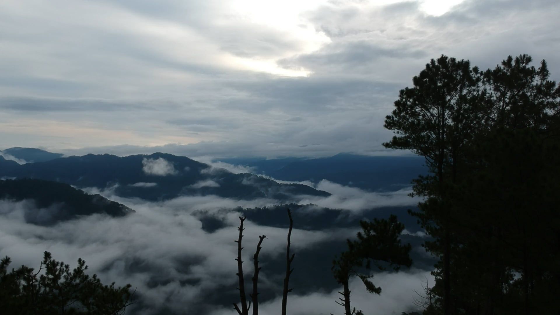 Drone Video of a Mountain Landscape with Low Clouds Free Stock Video ...