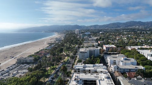 Aerial View of the Coastal City of Santa Monica, California