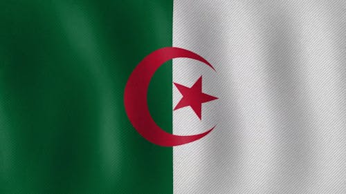 Waving Flag of Algeria