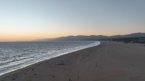 Santa Monica Beach During Sunset