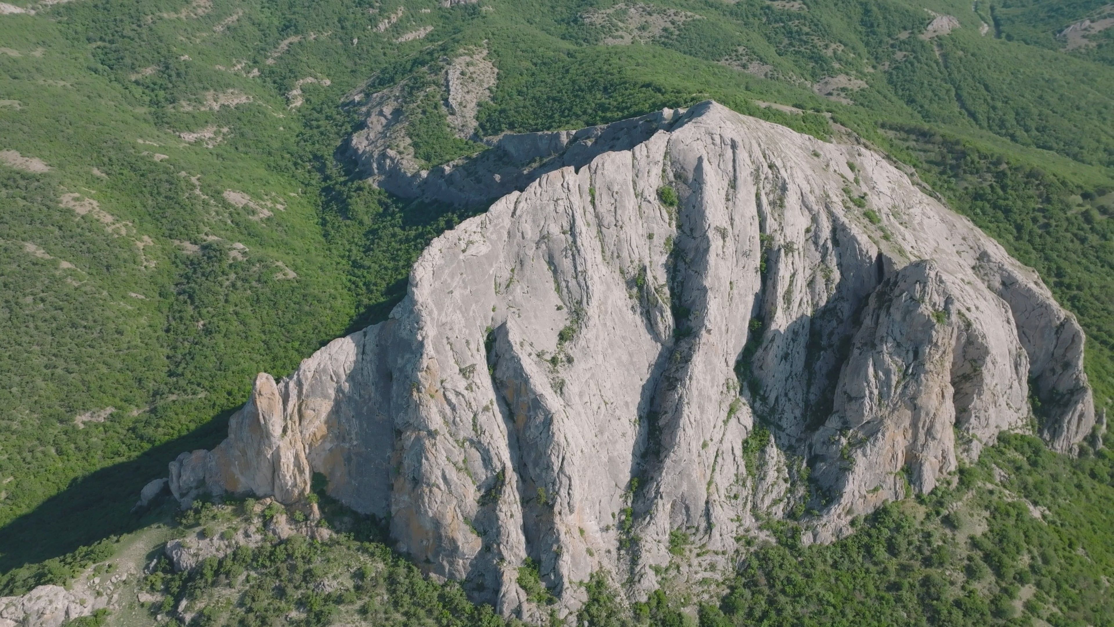 Aerial Footage of Rock in Hilly Area Free Stock Video Footage, Royalty ...