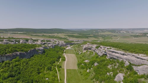 Aerial Footage of Rock Formation and Horizon