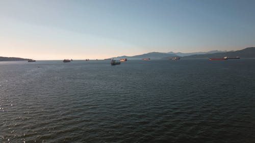 Container Ships on Sea Shore