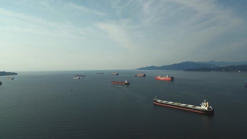 Container Ships near Sea Shore