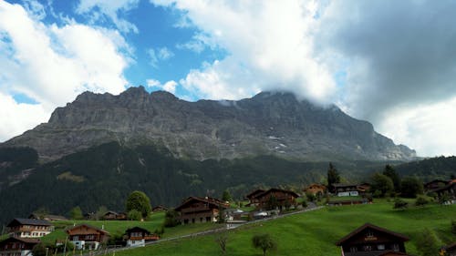 Village and Mountain