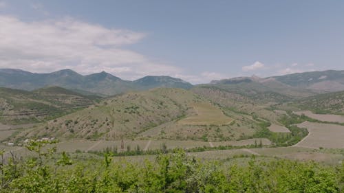 Fields and Mountains in Countryside