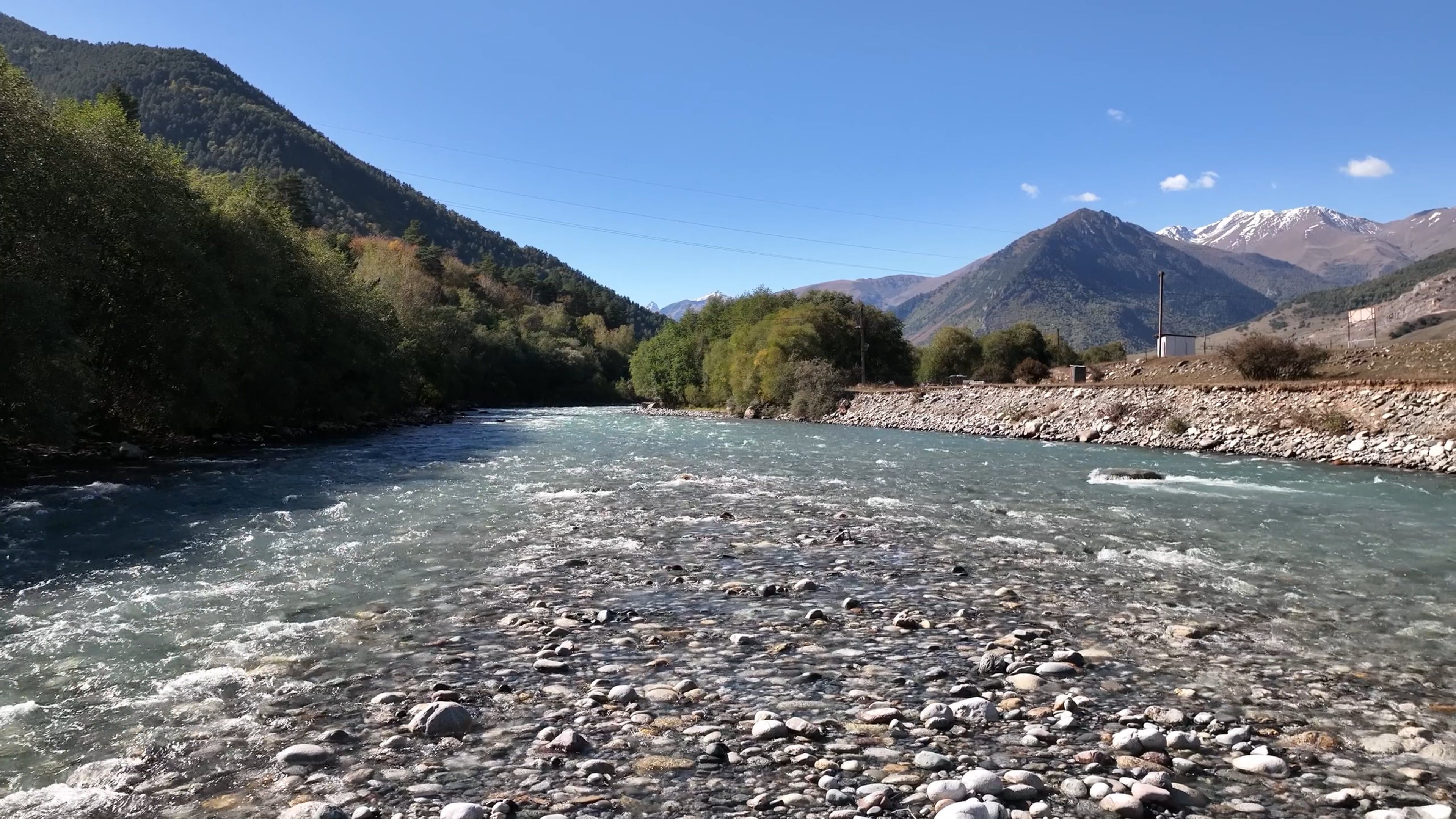 A Flowing River in a Mountain Landscape Free Stock Video Footage ...