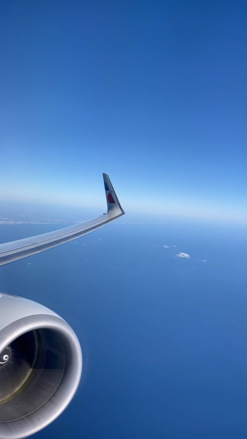 Blue Sky View From Airplane Window