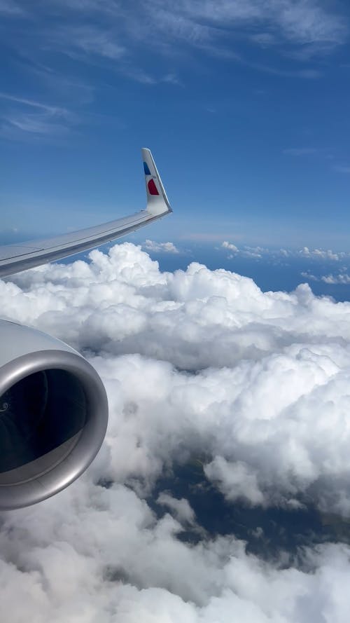 Cloudy Sky View From Airplane Window