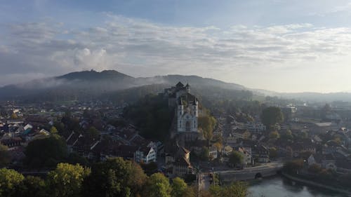 Drone Footage of Aarburg Castle in Switzerland 