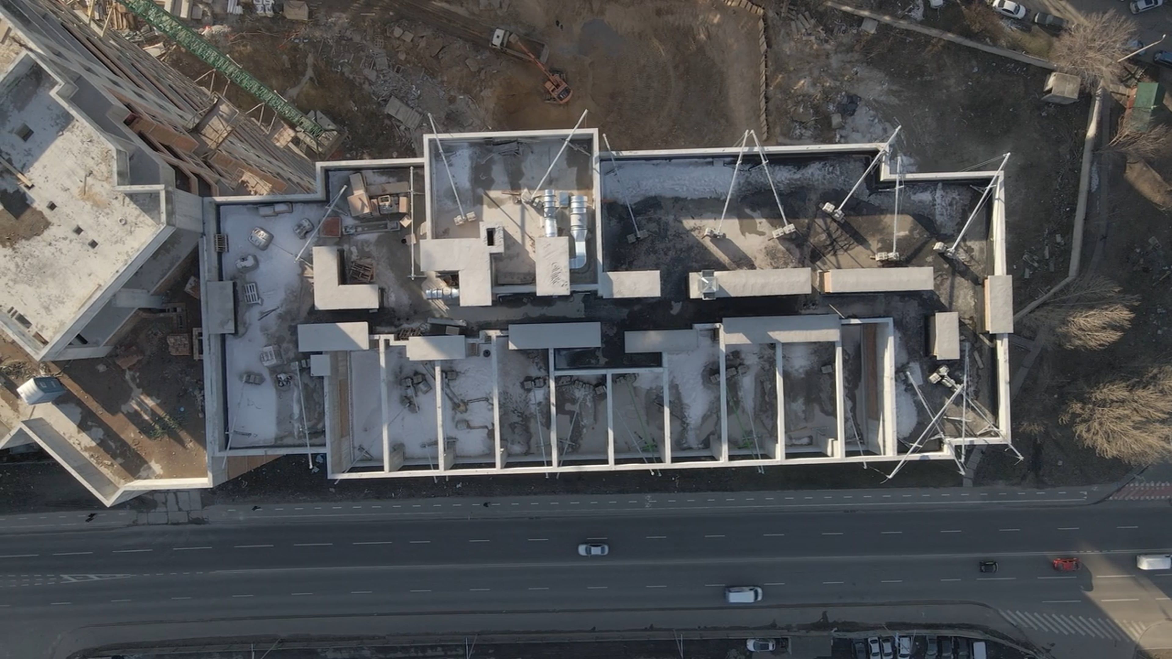 Top View of a Construction Site by a Highway Free Stock Video Footage ...