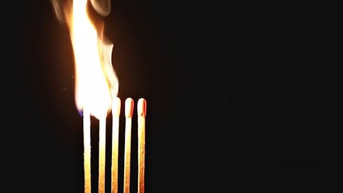Close up of Burning Matches