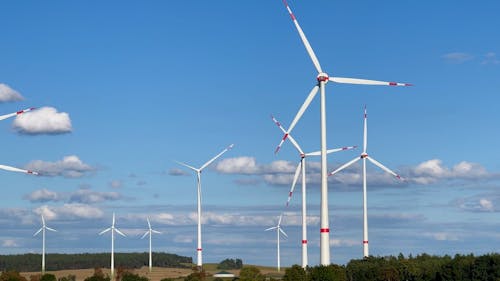 Wind Turbines on Wind Farm