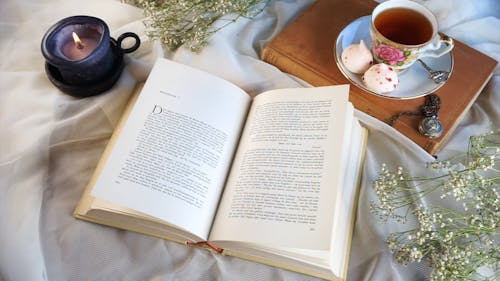 Open Book and Cup of Tea