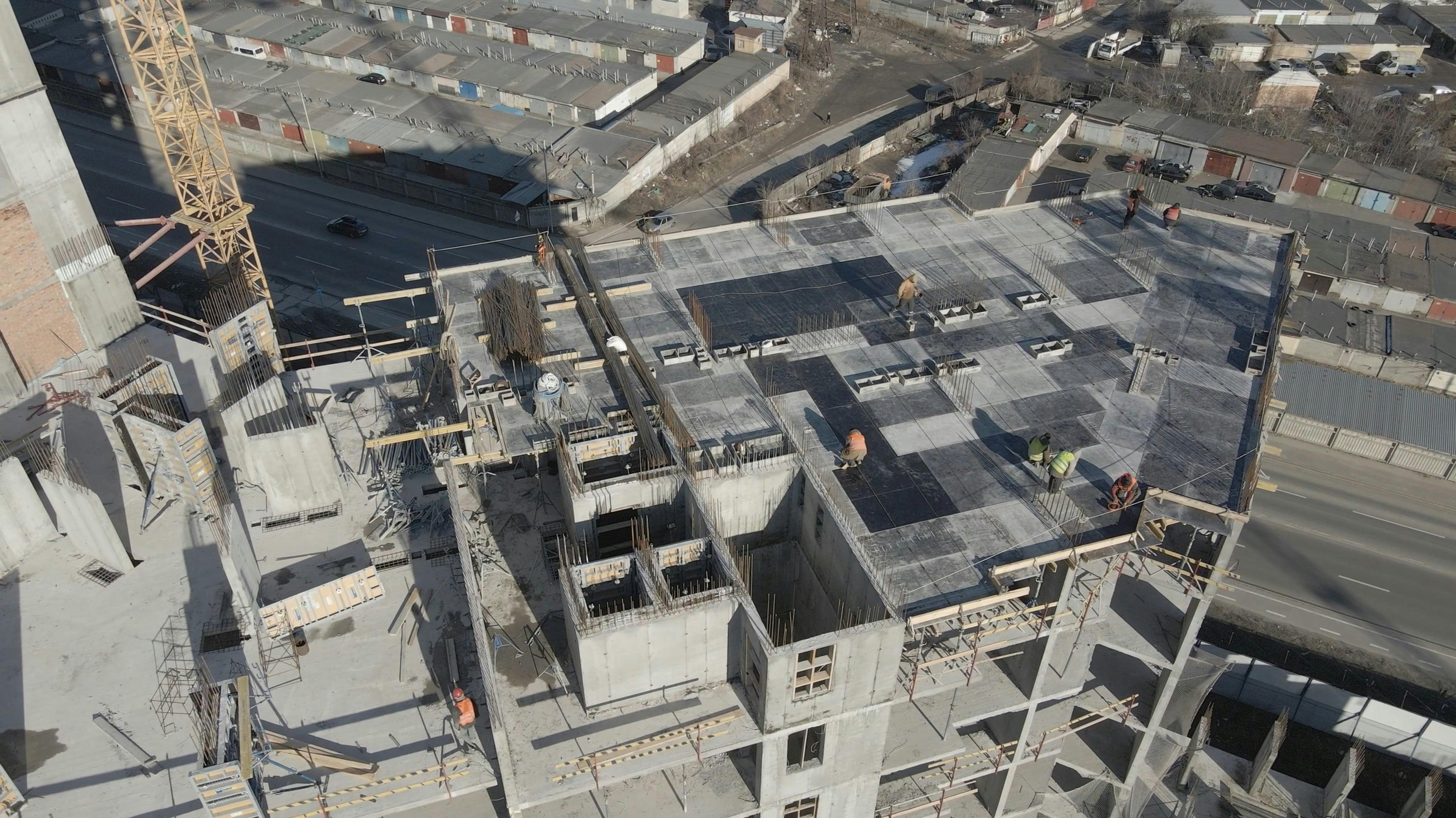 Construction Workers on a Unfinished Building Free Stock Video Footage