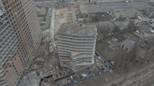 Aerial View of an Unfinished Building