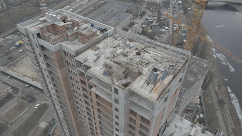 Aerial Footage of a Building Construction