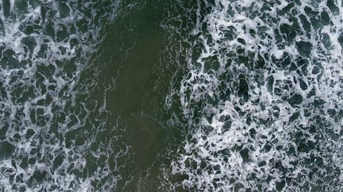 Drone Footage of Waves on Sea Shore