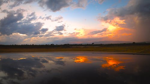 Clouds over Lake at Sunset