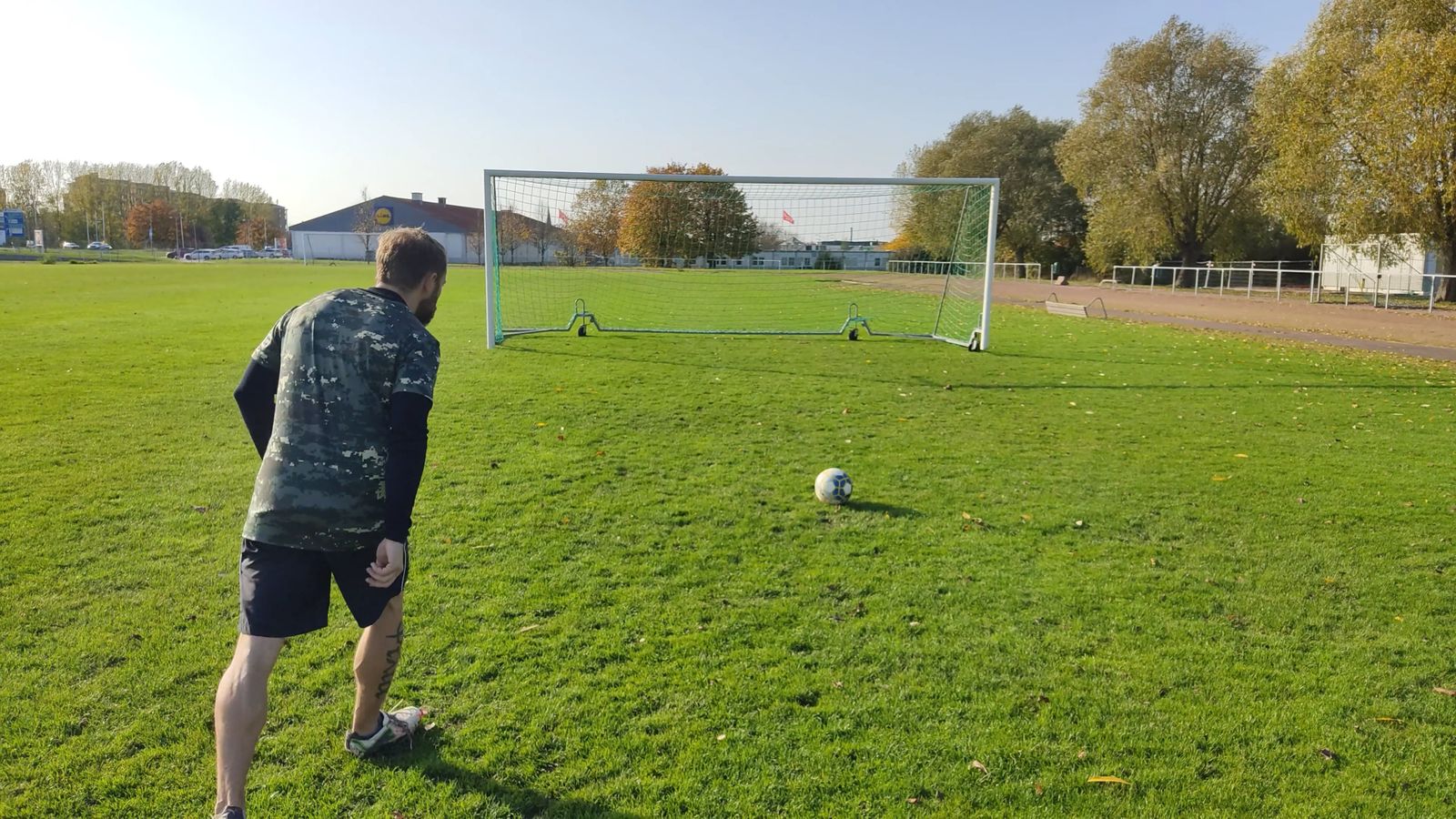 Soccer Kick Rear View Back View of Football Player Taking Penalty Kick Free Stock Video ...