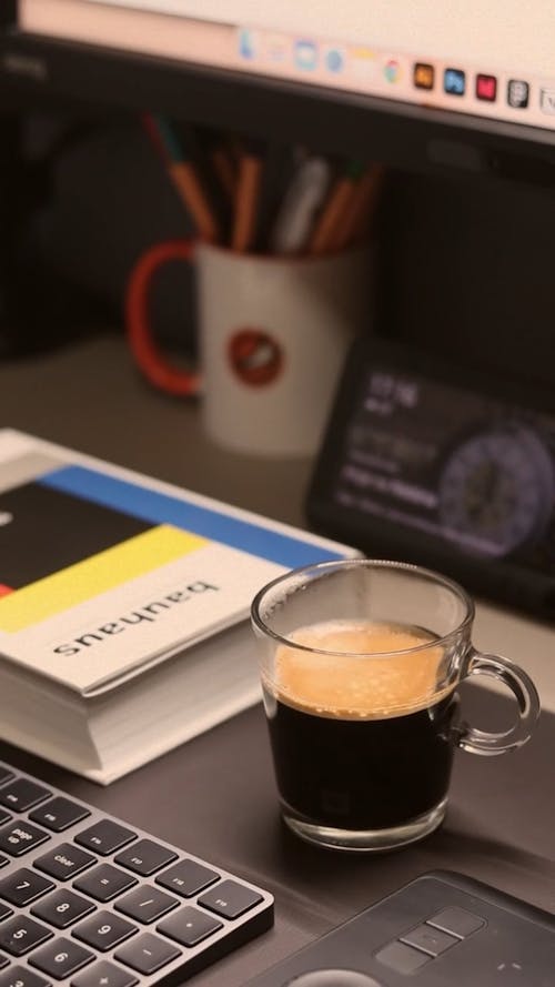 Black Coffee and a Book on the Table