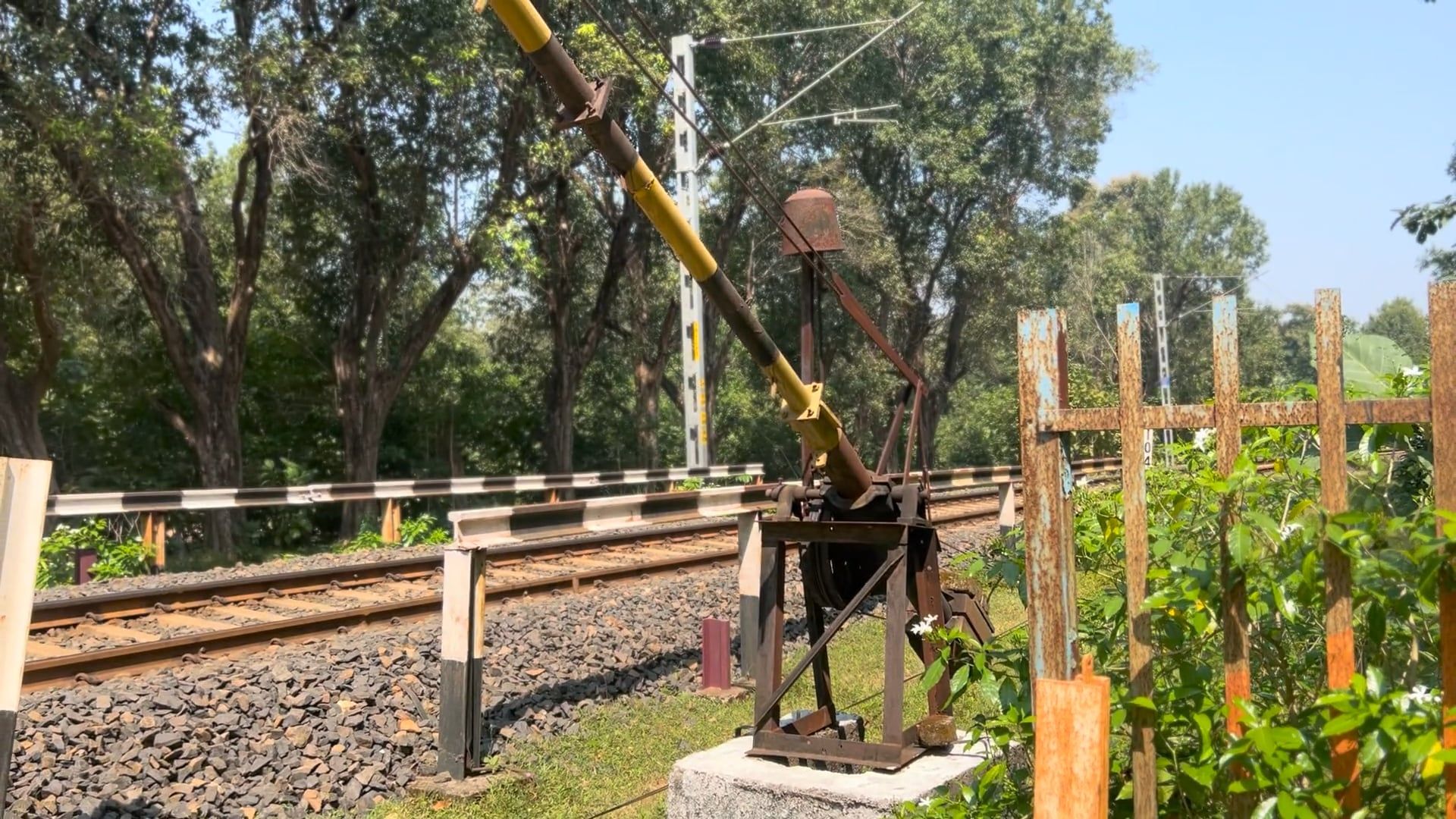 Train Barriers Being Lowered at a Level Crossing Free Stock Video ...